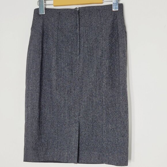 le chateau Black White Zipper Back Plated Pencil Business Casual Skirt Size 1/2 - Picture 2 of 11